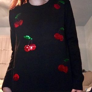 Cherry sequin sweater